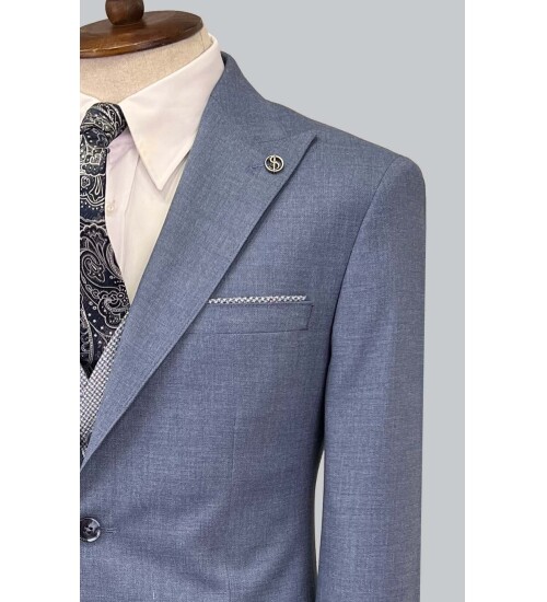 SUIT SARTORIA MAVİ ÇİFT YÖNLÜ YELEKLİ TAKIM ELBİSE 2917