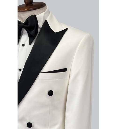 SUIT SARTORIA BEYAZ SİVRİ YAKA DAMATLIK 5654