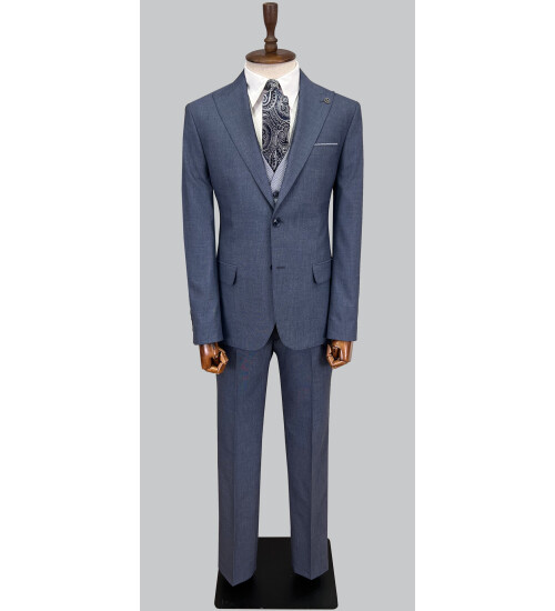 SUIT SARTORIA MAVİ ÇİFT YÖNLÜ YELEKLİ TAKIM ELBİSE 2917