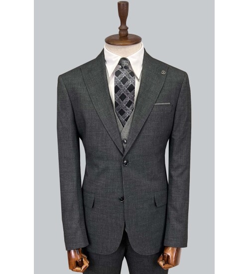 SUIT SARTORIA KOYU GRİ ÇİFT YÖNLÜ YELEKLİ TAKIM ELBİSE 2917