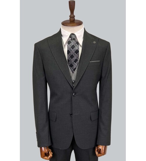 SUIT SARTORIA KOYU GRİ ÇİFT YÖNLÜ YELEKLİ TAKIM ELBİSE 2917
