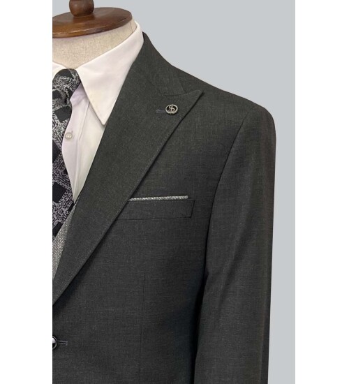SUIT SARTORIA KOYU GRİ ÇİFT YÖNLÜ YELEKLİ TAKIM ELBİSE 2917
