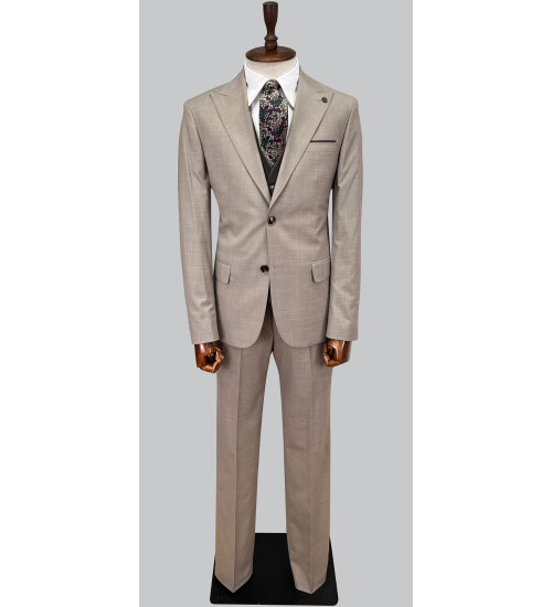 SUIT SARTORIA BEJ ÇİFT YÖNLÜ YELEKLİ TAKIM ELBİSE 2917