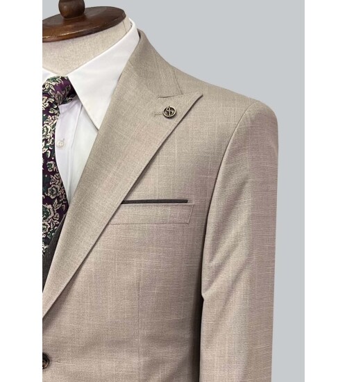 SUIT SARTORIA BEJ ÇİFT YÖNLÜ YELEKLİ TAKIM ELBİSE 2917