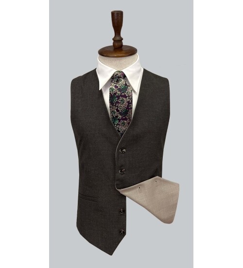 SUIT SARTORIA BEJ ÇİFT YÖNLÜ YELEKLİ TAKIM ELBİSE 2917