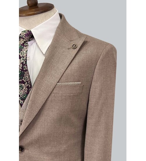 SUIT SARTORIA KAHVERENGİ ÇİFT YÖNLÜ YELEKLİ TAKIM ELBİSE 2917