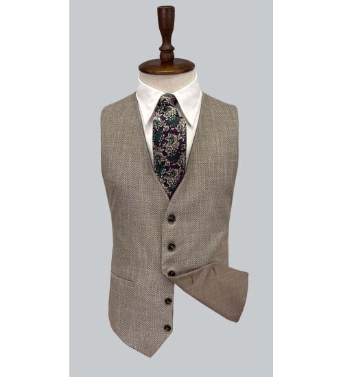 SUIT SARTORIA KAHVERENGİ ÇİFT YÖNLÜ YELEKLİ TAKIM ELBİSE 2917