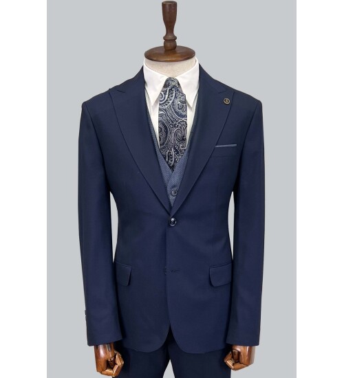 SUIT SARTORIA LACİVERT ÇİFT YÖNLÜ YELEKLİ TAKIM ELBİSE 2917