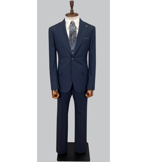 SUIT SARTORIA NAVY BLUE SUIT WITH DOUBLE FACED VEST 2917