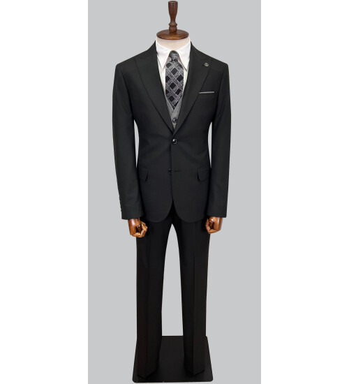 SUIT SARTORIA SİYAH ÇİFT YÖNLÜ YELEKLİ TAKIM ELBİSE 2917