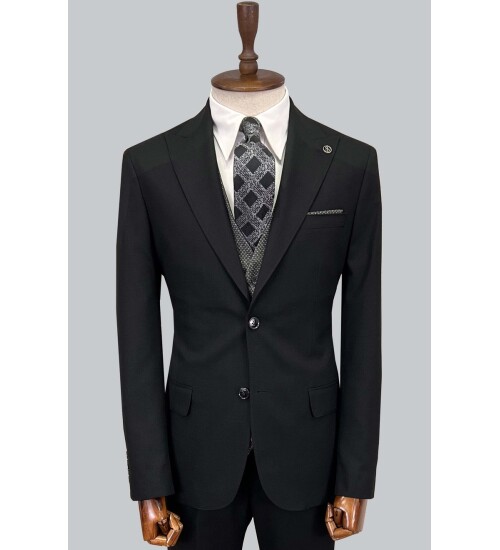 SUIT SARTORIA SİYAH ÇİFT YÖNLÜ YELEKLİ TAKIM ELBİSE 2917