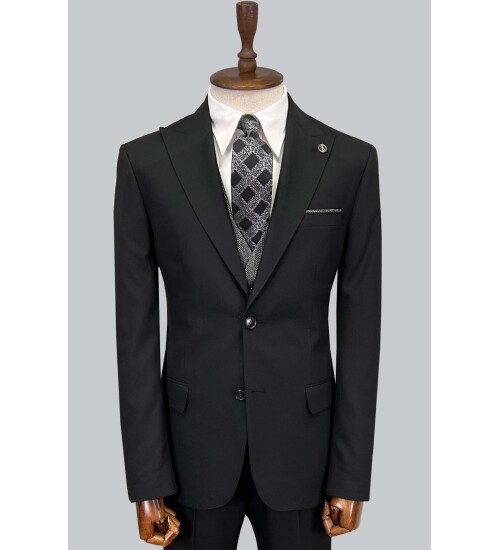 SUIT SARTORIA SİYAH ÇİFT YÖNLÜ YELEKLİ TAKIM ELBİSE 2917