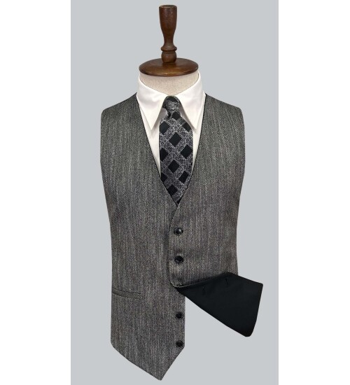 SUIT SARTORIA SİYAH ÇİFT YÖNLÜ YELEKLİ TAKIM ELBİSE 2917