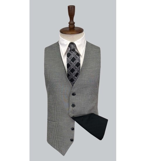 SUIT SARTORIA SİYAH ÇİFT YÖNLÜ YELEKLİ TAKIM ELBİSE 2917