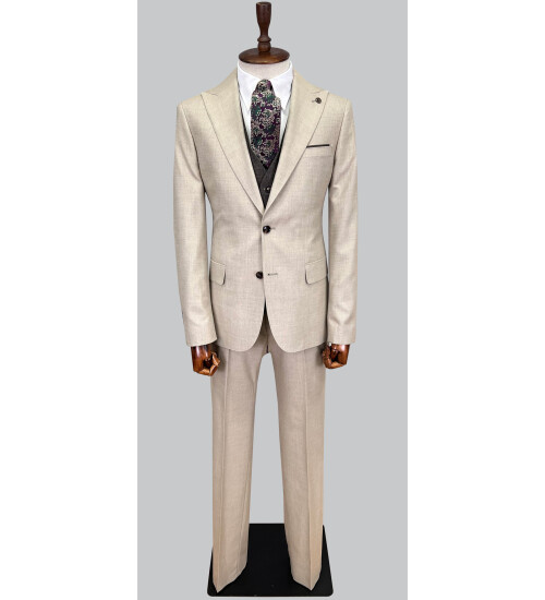 SUIT SARTORIA BEJ ÇİFT YÖNLÜ YELEKLİ TAKIM 2916