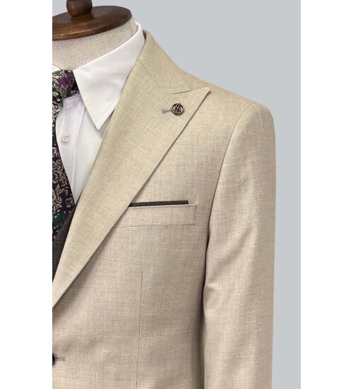 SUIT SARTORIA BEJ ÇİFT YÖNLÜ YELEKLİ TAKIM 2916