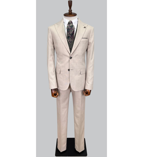 SUIT SARTORIA BEJ ÇİFT YÖNLÜ YELEKLİ TAKIM 2916
