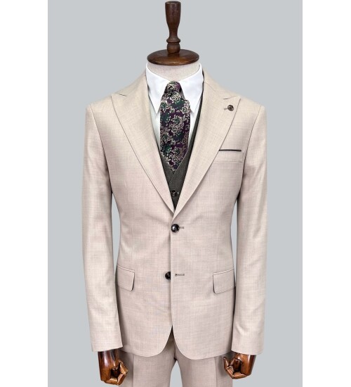SUIT SARTORIA BEJ ÇİFT YÖNLÜ YELEKLİ TAKIM 2916