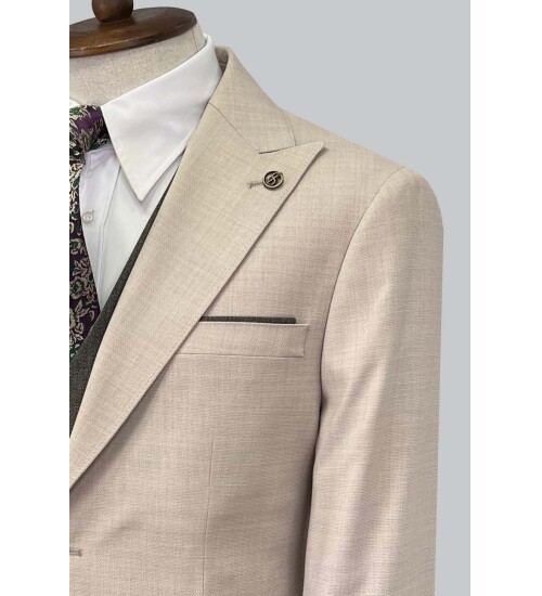 SUIT SARTORIA BEJ ÇİFT YÖNLÜ YELEKLİ TAKIM 2916
