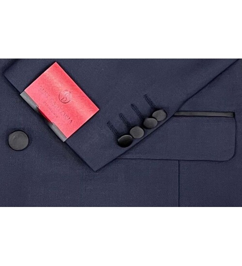 SUIT SARTORIA LACİVERT SİVRİ YAKA KRUVAZE DAMATLIK 5652