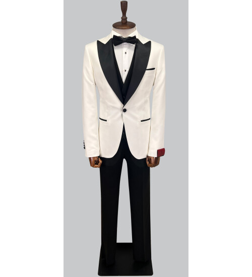 SUIT SARTORIA BEYAZ SİVRİ YAKA DAMATLIK 5648