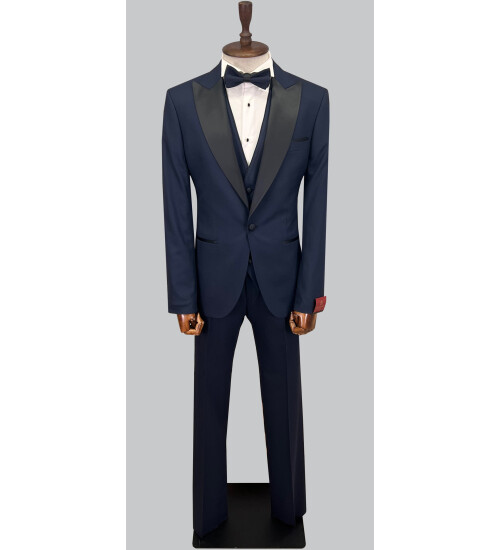 SUIT SARTORIA LACİVERT SİVRİ YAKA DAMATLIK 5648
