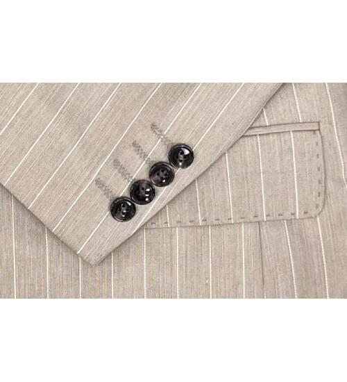 SUIT SARTORIA ÇİZGİLİ BEJ YELEKLİ TAKIM ELBİSE 2895