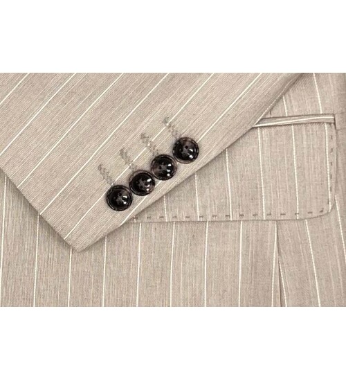SUIT SARTORIA ÇİZGİLİ BEJ KRUVAZE TAKIM ELBİSE 2894