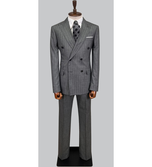 SUIT SARTORIA ÇİZGİLİ GRİ KRUVAZE TAKIM ELBİSE 2894