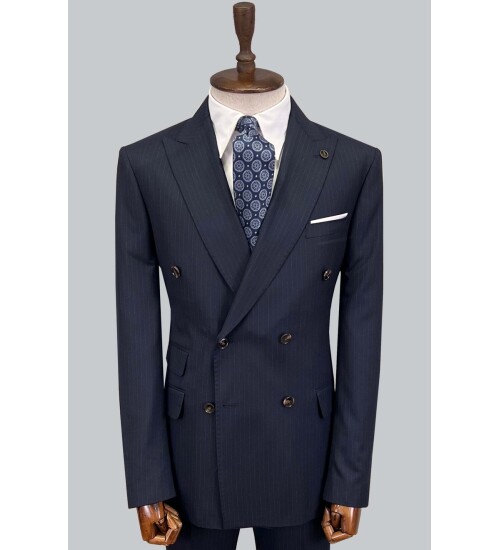 SUIT SARTORIA ÇİZGİLİ LACİVERT KRUVAZE TAKIM ELBİSE 2894