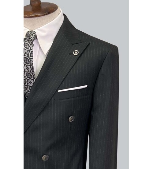SUIT SARTORIA ÇİZGİLİ SİYAH KRUVAZE TAKIM ELBİSE 2894