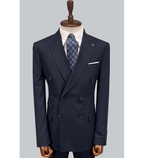 SUIT SARTORIA ÇİZGİLİ LACİVERT KRUVAZE TAKIM ELBİSE 2894