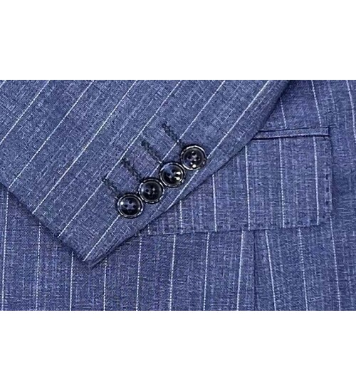 SUIT SARTORIA ÇİZGİLİ MAVİ KRUVAZE TAKIM ELBİSE 2894