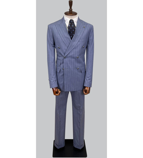 SUIT SARTORIA MAVİ ÇİZGİLİ KRUVAZE TAKIM 2884