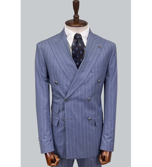SUIT SARTORIA MAVİ ÇİZGİLİ KRUVAZE TAKIM 2884