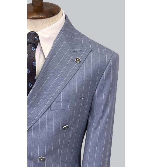 SUIT SARTORIA MAVİ ÇİZGİLİ KRUVAZE TAKIM 2884