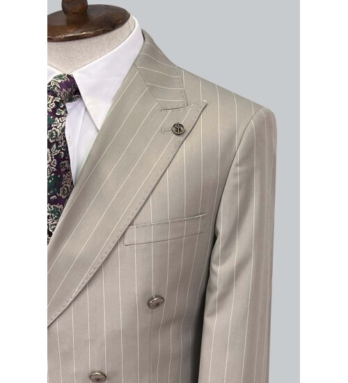 SUIT SARTORIA BEJ ÇİZGİLİ KRUVAZE TAKIM 2884