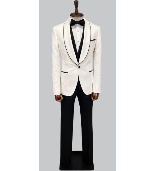 SUIT SARTORIA BEYAZ ŞAL YAKA DAMATLIK 5645