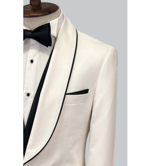 SUIT SARTORIA BEYAZ ŞAL YAKA DAMATLIK 5645