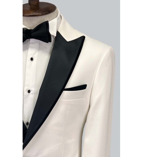 SUIT SARTORIA BEYAZ SİVRİ YAKA DAMATLIK 5643