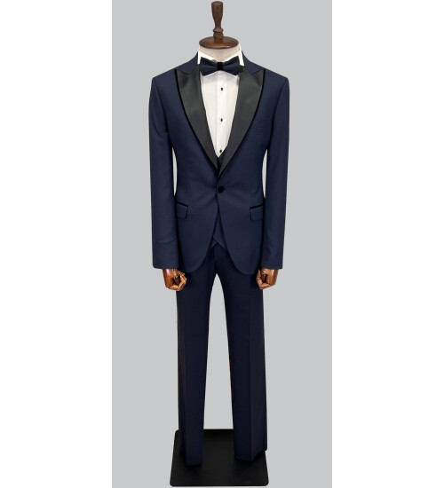 SUIT SARTORIA LACİVERT SİVRİ YAKA DAMATLIK 5643