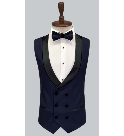 SUIT SARTORIA LACİVERT SİVRİ YAKA DAMATLIK 5643