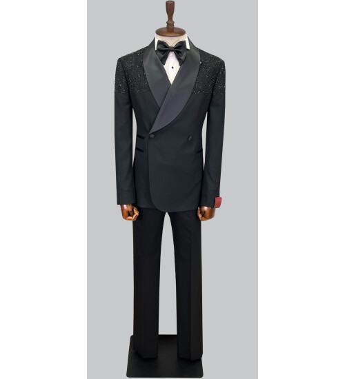SUIT SARTORIA SİYAH TAŞLI DAMATLIK 5638