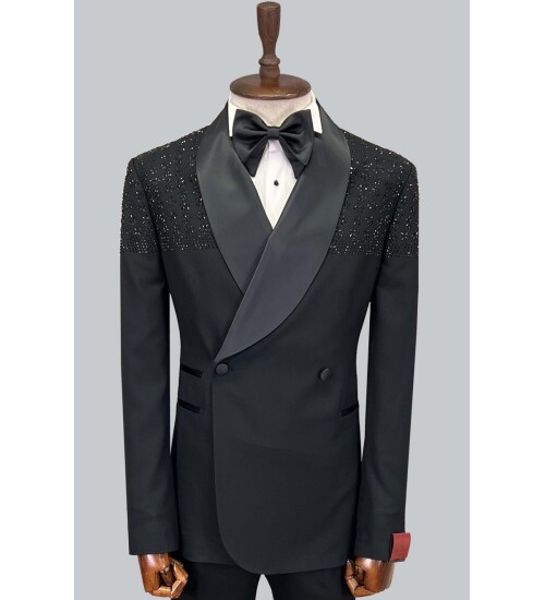 SUIT SARTORIA SİYAH TAŞLI DAMATLIK 5638