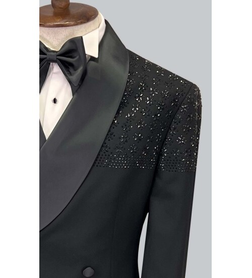 SUIT SARTORIA SİYAH TAŞLI DAMATLIK 5638