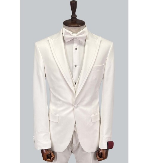 SUIT SARTORIA WHITE REMOVABLE LAPEL TUXEDO 5641