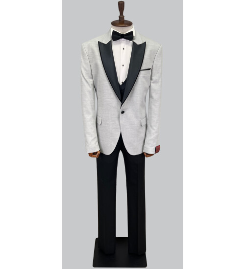 SUIT SARTORIA ÇIKMA YAKA GRİ BÜYÜK BEDEN DAMATLIK 5539