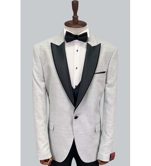 SUIT SARTORIA ÇIKMA YAKA GRİ BÜYÜK BEDEN DAMATLIK 5539