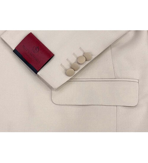 SUIT SARTORIA BEJ BÜYÜK BEDEN ÇIKMA YAKA DAMATLIK 5539