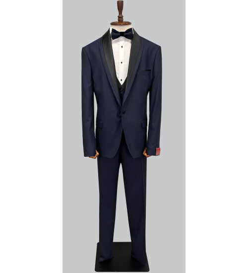 SUIT SARTORIA LACİVERT BÜYÜK BEDEN ÇIKMA YAKA DAMATLIK 5539